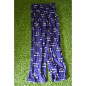 NFL Baltimore Ravens Football Pajama‎ Pants Youth Small Purple All Over Print